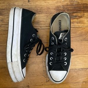 Converse Platform Sneakers in Black Canvas
